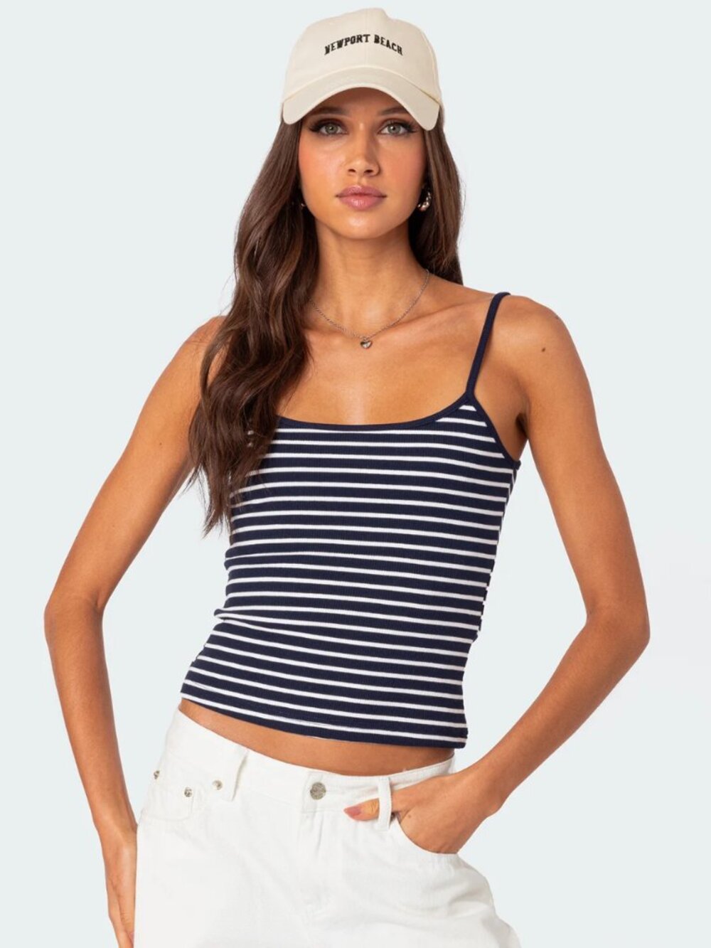 Edikted Gretta Striped Ribbed Tank Top